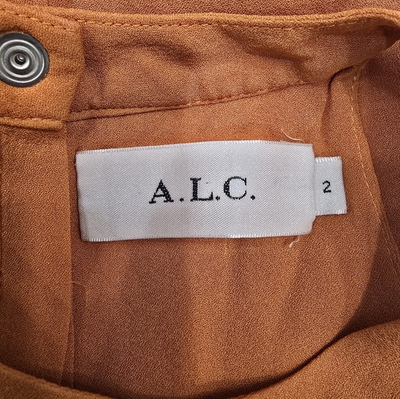 A.L.C Shane Wrap Effect Silk-Crepe Mini Dress Size 2 - Picture 5 of 6